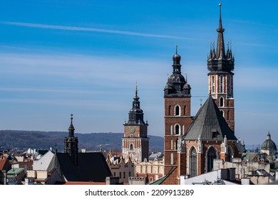 St. Marys Basilica In Krakow Seen From Terrace