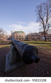 St. Mary's City Cannon On The Grounds Of The Maryland State House In Annapolis, MD. Where The Maryland General Assembly Convenes For Three Months A Year.