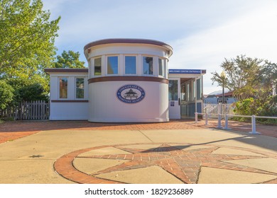 St. Michaels, Maryland. USA. October 4, 2020. Main Entrance To The Chesapeake Bay Maritime Museum