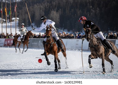 St. Moritz (Switzerland) - January 26, 2020 - The final of the Snow Polo World Cup is played on the frozen lake