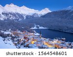 St. Moritz, a  town in the Engadine valley in Switzerland