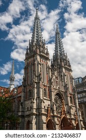 St. Nicholas Roman Catholic Church At Sunny Spring Day In Kyiv, May 2021