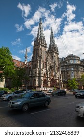 St. Nicholas Roman Catholic Church At Sunny Spring Day In Kyiv, May 2021