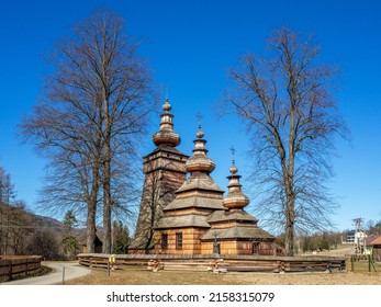 St. Paraskevi Wooden Church In Kwiatoń Poland.  Built In 17th Century. Originally An Eastern Orthodox Church (tserkva), Now A Roman Catholic Church. UNESCO World Heritage Site