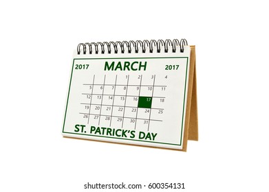 St. Patick's Day 2017 Calendar isolated on white background  - Powered by Shutterstock