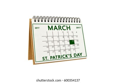 St. Patick's Day 2017 Calendar isolated on white background  - Powered by Shutterstock