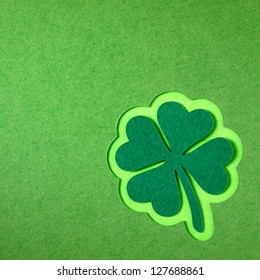 St. Patrick Clover Cut From Paper. Greeting Card. Paper Craft.