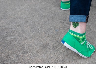 St. Patrick Day's Ankle Tattoo