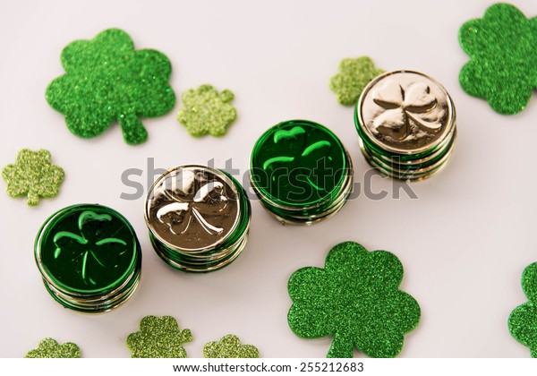 St Patricks Day Decorations Gold Coins Stock Photo Edit Now