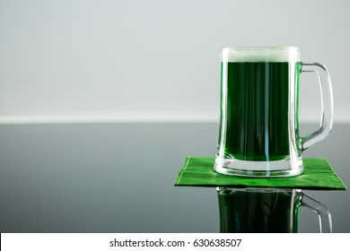 St Patricks Day green beer on napkin on glass surface - Powered by Shutterstock