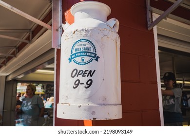 St. Paul, Minnesota - September 3, 2022: The All You Can Drink Milk Booth At The Minnesota State Fair