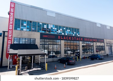 ST PAUL, MINNESOTA / USA - APRIL 25, 2018: Blackstack Brewing Company Located In The St Paul Midway Area Next To The Can Can Wonderland Bar Secret Entrance. 