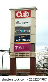 ST PAUL, MINNESOTA USA - APRIL 02, 2022: Sign Showing The Shops At Midway Strip Mall Shopping Center.