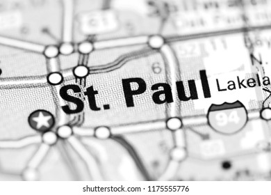 St. Paul. Minnesota. USA On A Map