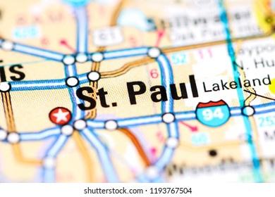 St. Paul. Minnesota. USA On A Map