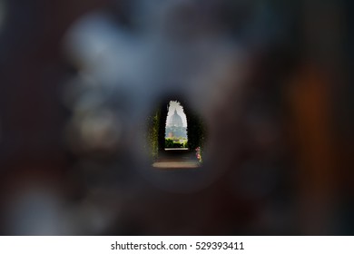 St. Peter's Basilica from keyhole from Knights of Malta place, Rome, Italy