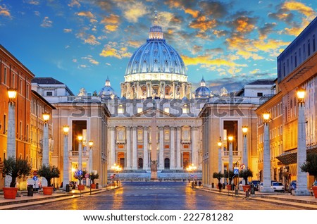  St. Peter's Basilica in Rome by the Via della Conciliazione, Roma
