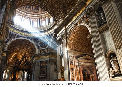 St. Peter's Basilica, St. Peter's Square, Vatican City. Indoor interior