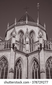 St Peters Church; Leuven; Belgium In Black And White Sepia Tone