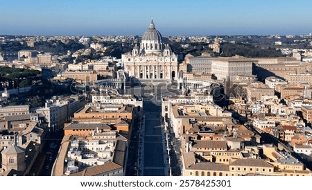 St. Peter's Dome at Sunset. Rome, Italy.
Backlit close-up of St. Peter's Dome. Evocative image for the Jubilee.
