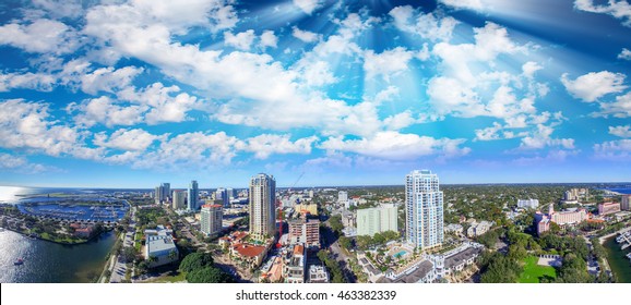 St Petersburg Aerial View At Sunset, Florida.