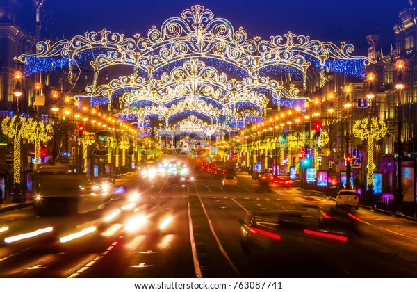 St Petersburg Nevsky Prospekt On New Stock Photo Edit Now 763087741