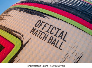 St Petersburg, Russia - 18 June 2021, Adidas Uniforia - Official Match Ball Euro 2020