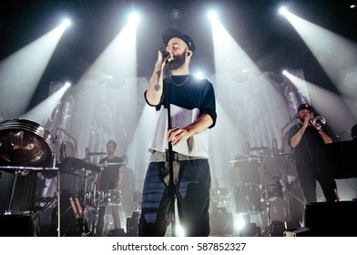 ST. PETERSBURG, RUSSIA — DECEMBER 11, 2013: Concert Of Woodkid (Yoann Lemoine) At The Club Cosmonavt