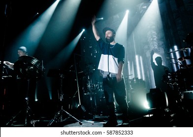 ST. PETERSBURG, RUSSIA — DECEMBER 11, 2013: Concert Of Woodkid (Yoann Lemoine) At The Club Cosmonavt