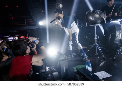 ST. PETERSBURG, RUSSIA — DECEMBER 11, 2013: Concert Of Woodkid (Yoann Lemoine) At The Club Cosmonavt