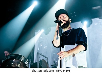 ST. PETERSBURG, RUSSIA - DECEMBER 11, 2013:  Yoann Lemoine (the Stage Name Woodkid) Performing At The Club Cosmonavt 