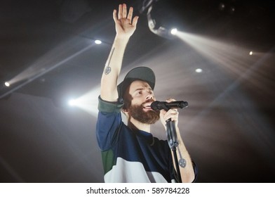 ST. PETERSBURG, RUSSIA - DECEMBER 11, 2013:  Yoann Lemoine (the Stage Name Woodkid) Performing At The Club Cosmonavt 