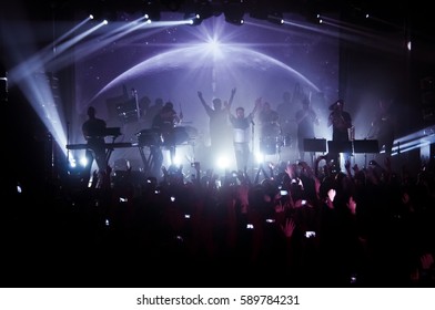 ST. PETERSBURG, RUSSIA - DECEMBER 11, 2013:  Yoann Lemoine (the Stage Name Woodkid) Performing At The Club Cosmonavt