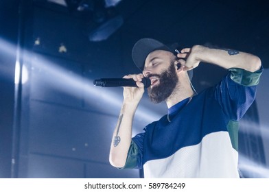 ST. PETERSBURG, RUSSIA - DECEMBER 11, 2013:  Yoann Lemoine (the Stage Name Woodkid) Performing At The Club Cosmonavt 