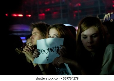 ST. PETERSBURG, RUSSIA - DECEMBER 11, 2013:  Yoann Lemoine (the Stage Name Woodkid) Performing At The Club Cosmonavt 