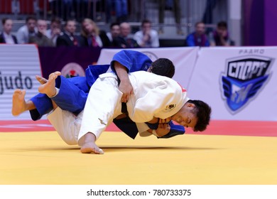 ST. PETERSBURG, RUSSIA - DECEMBER 16, 2017: Final Fight Soichi Hashimoto, Japan (white) Vs Lasha Shavdatuashvili, Georgia During Judo World Masters Tour. Hashimoto Won Gold Medal