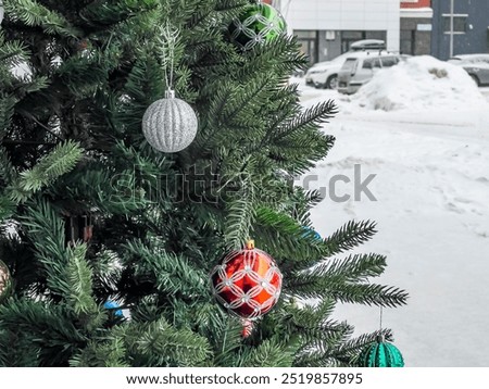 Similar – Image, Stock Photo Avenue of fir trees clear sky 3d render