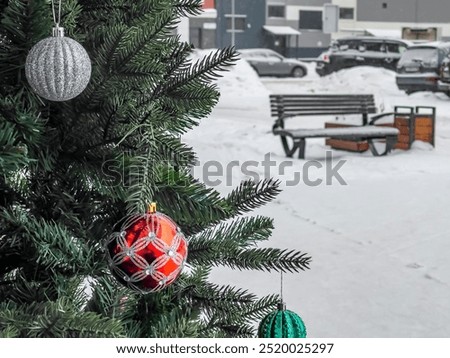 Similar – Image, Stock Photo Avenue of fir trees clear sky 3d render