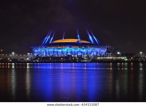 St. Petersburg, Russia, March 26, 2017: Football stadium "Zenit Arena", where there will be a Cup of Confederations 2017 and the World Cup 2018