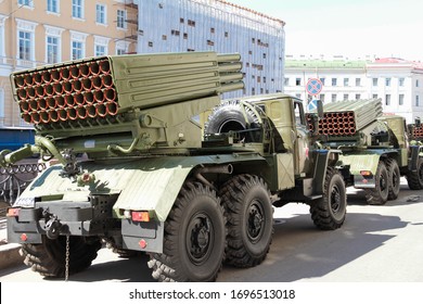 St. Petersburg, RUSSIA - May 9, 2013: Russian Military Equipment, The Victory Parade In World War II