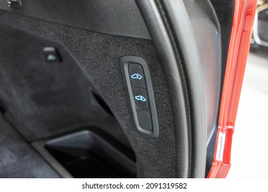 St Petersburg, Russia - November 1, 2021: Volvo XC90 II Pneumatic Suspension Buttons