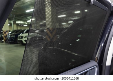 St Petersburg, Russia - September 19, 2021: Volkswagen Touareg II Restyling Sun Screen, Car Window