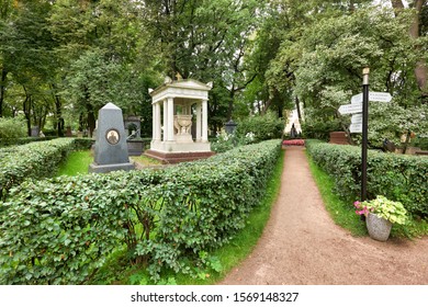 St. Petersburg Russia. Tikhvin Cemetery. August 2019