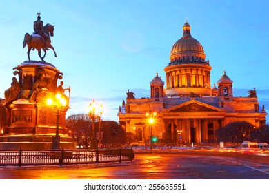 St. Petersburg. Russia.Night View.St. Isaac