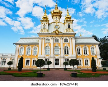 St Petersburg, Russia-September 2, 2018: Court Chapel Of Peterhof Palace