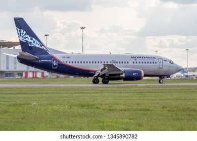 St Petersburg/Russia - 08 16 2018: Boeing 737 (Nordavia) At Pulkovo Airport