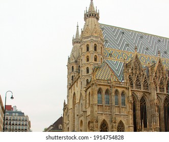 St. Stephen's Cathedral In Vienna. The Old Building In The Gothic Style Is A Masterpiece Of Austrian Culture And The Main Attraction Of The Capital.