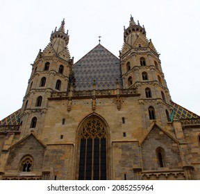 St. Stephen's Cathedral In Vienna. The Old Building In The Gothic Style Is A Masterpiece Of Austrian Culture And The Main Attraction Of The Capital.