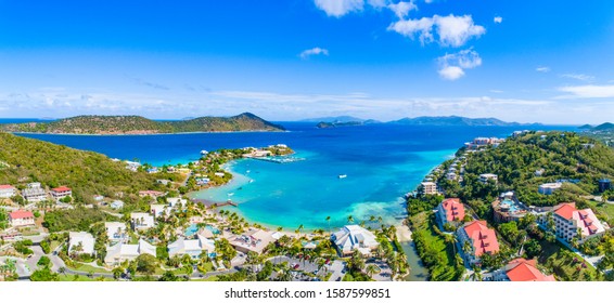 St Thomas US Virgin Islands Caribbean Drone Aerial.