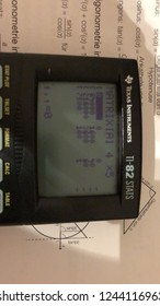 St. Valentin, Austria - November 14th 2018 - Texas Instruments TI-82 Stats Calculator